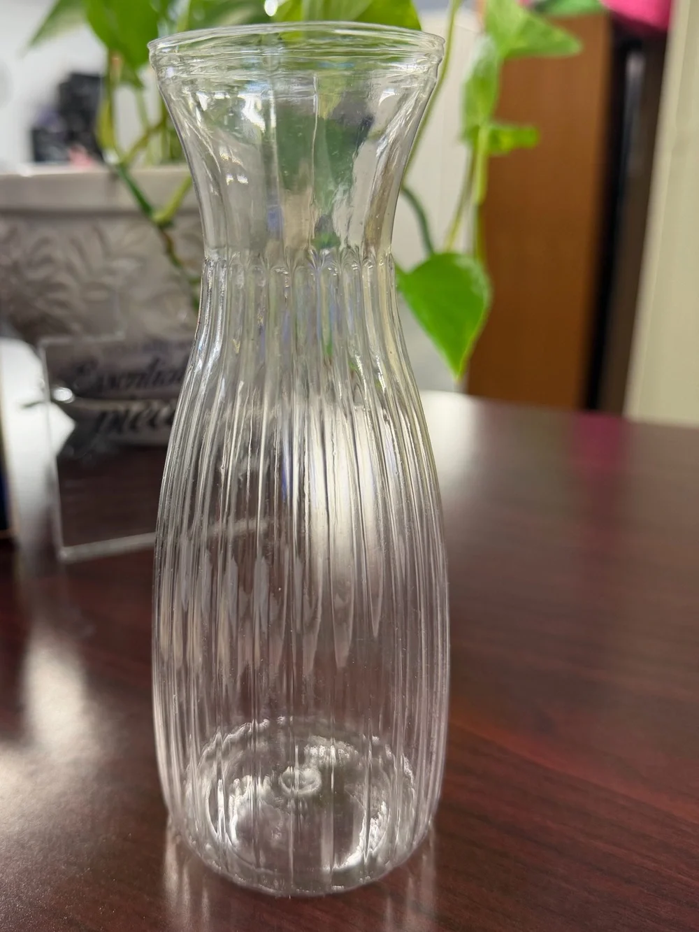Clear Ribbed Plastic Bud Vase - Home Accents